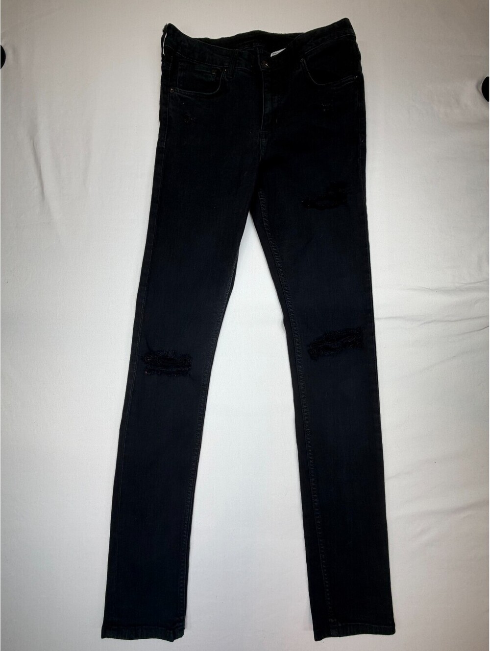 H&M & Denim Women’s Jeans Skinny Ripped High Waist Denim Size 31/32 Black